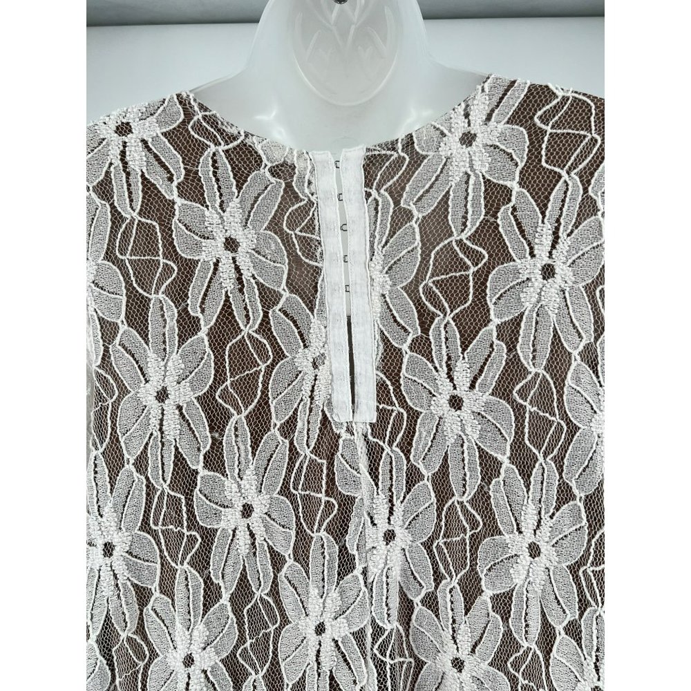 Lady Noiz White Floral Lace 3/4 Sleeve Dress Size XL NWOT - Picture 3 of 10